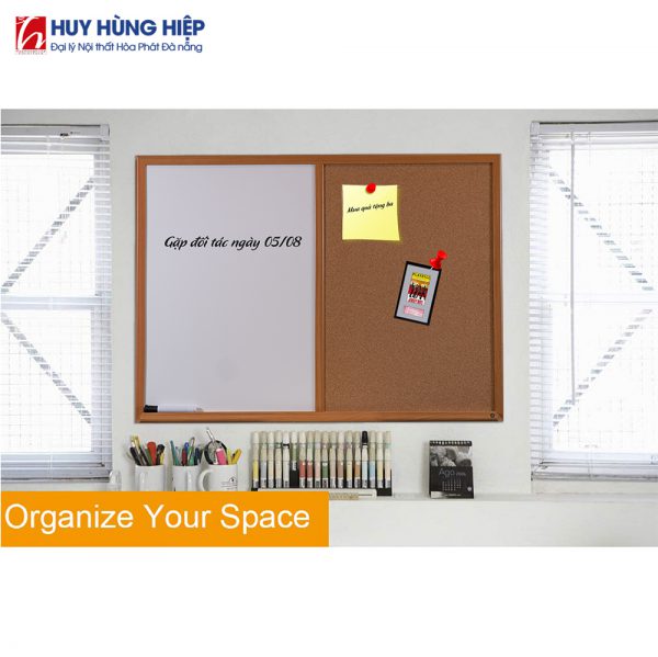 Bảng Combo Ghim Lie - Melamine Trắng Khung gỗ - Hình ảnh 5