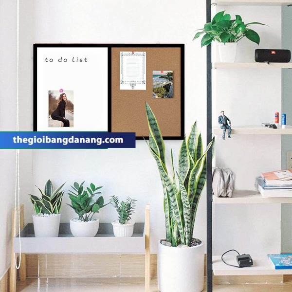 Bảng Combo Ghim Lie - Melamine Trắng Khung gỗ - Hình ảnh 4