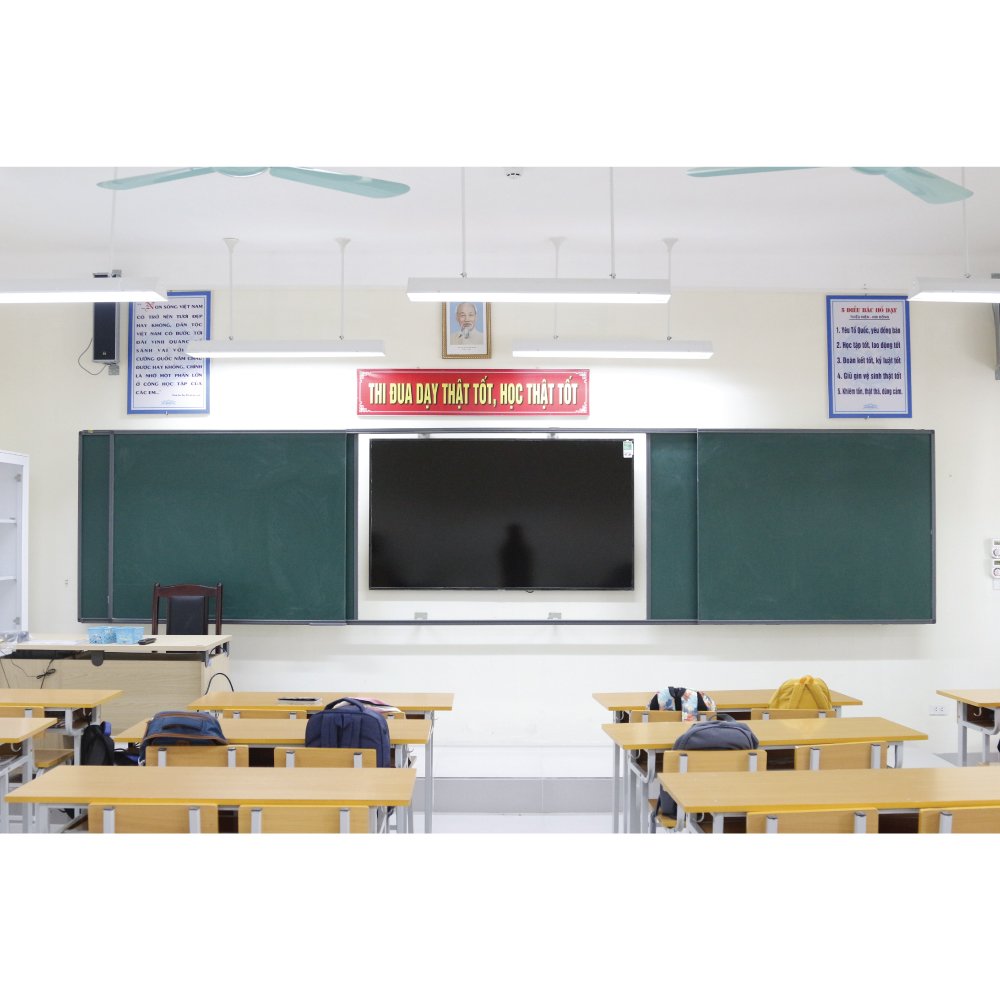 Hệ bảng trượt ngang Mositech (SS03) Bảng Xanh Kết hợp Tivi 1 Hệ bảng trượt ngang Mositech (SS03) Bảng Xanh Kết hợp Tivi